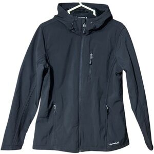 Avalanche Women's Black Soft Shell Fleece Lined Jacket Hood & Zip Pockets Large